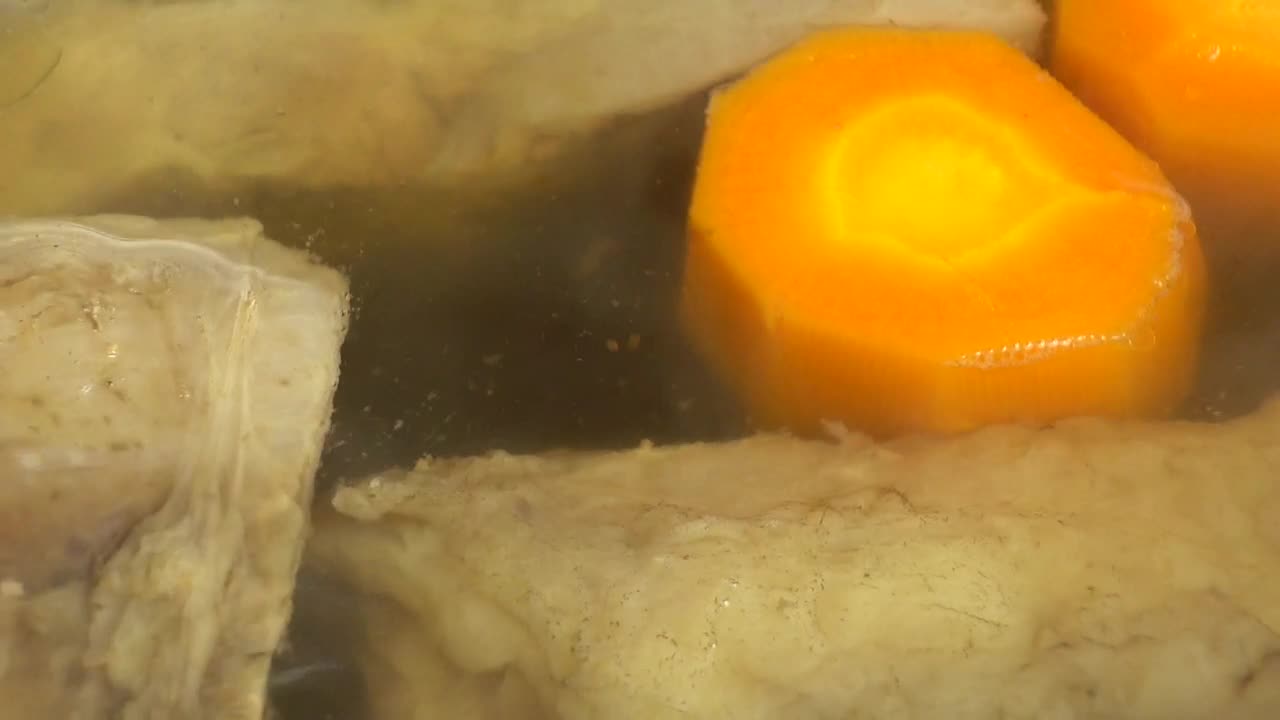 Stock Video Hot Chicken Broth Animated Wallpaper