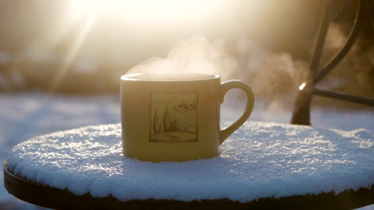 Stock Video Hot Beverage And Steam Outdoors Animated Wallpaper