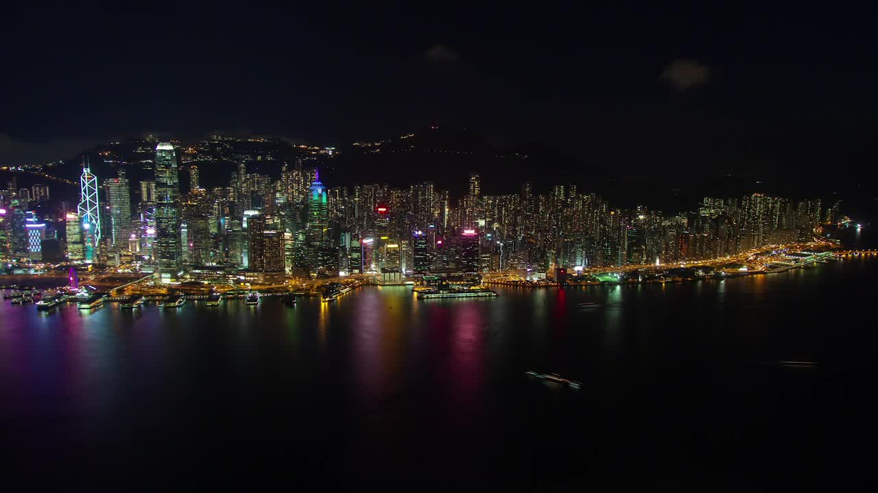 Stock Video Hong Kong Skyline At Night Animated Wallpaper