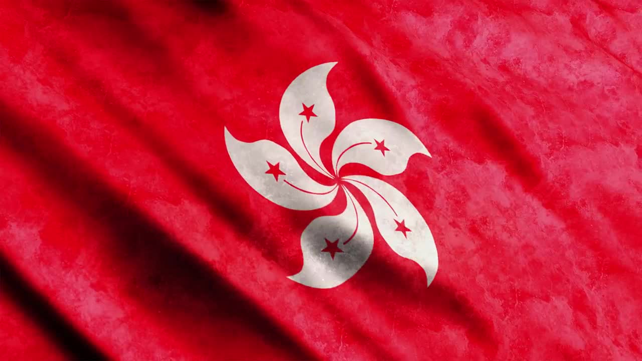 Stock Video Hong Kong Flag Waving D Animation Animated Wallpaper