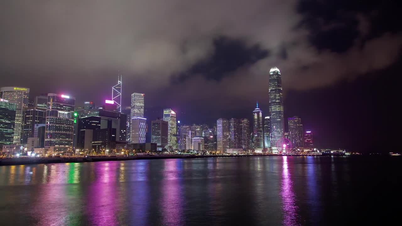 Stock Video Hong Kong City Skyline And Harbor Animated Wallpaper