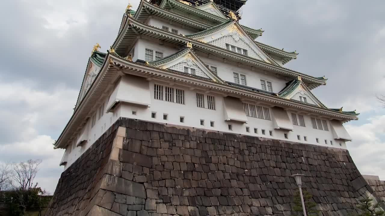Stock Video Historic Japanese Palace In Osaka Animated Wallpaper