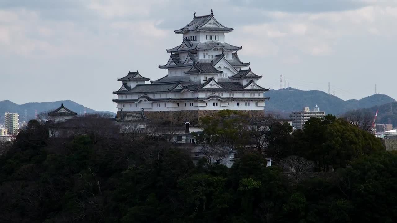 Stock Video Himeji Historic Castle Time Lapse In Japan Animated Wallpaper