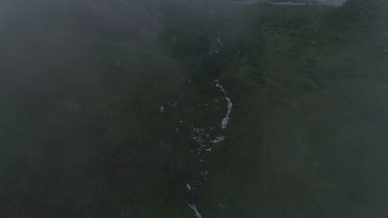 Stock Video Hills With Fog Over The Coast Landscape Animated Wallpaper