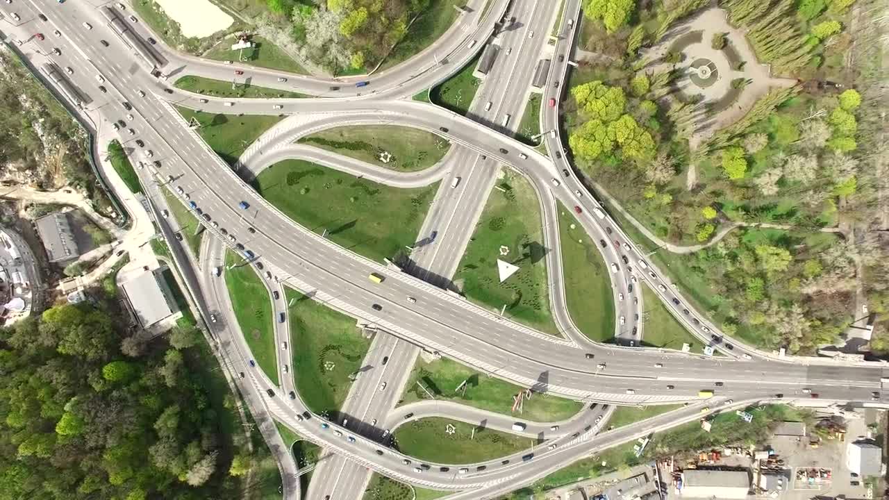 Stock Video Highways At An Intersection From Top Animated Wallpaper