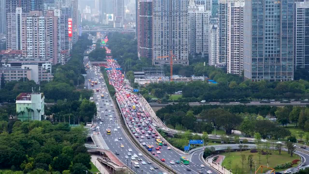 Stock Video Highway With Heavy Traffic In The City Animated Wallpaper