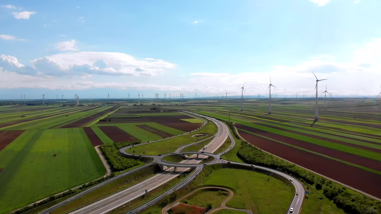 Stock Video Highway Traffic And A Wind Farm In The Countryside Animated Wallpaper