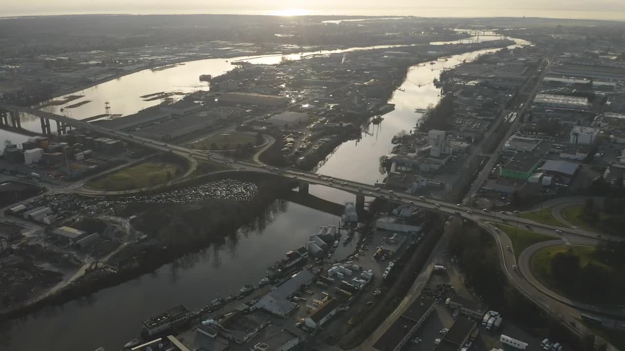 Stock Video Highway Of A City During A Sunset Animated Wallpaper