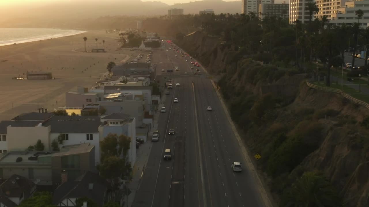 Stock Video Highway Near The Seashore In La Animated Wallpaper