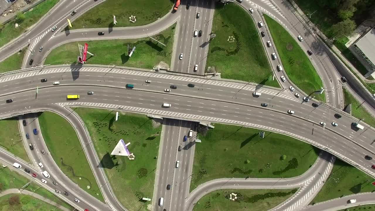 Stock Video Highway Intersection From Above Animated Wallpaper