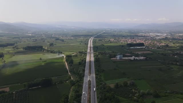 Stock Video Highway Between Large Green Fields From Very High Smal Animated Wallpaper
