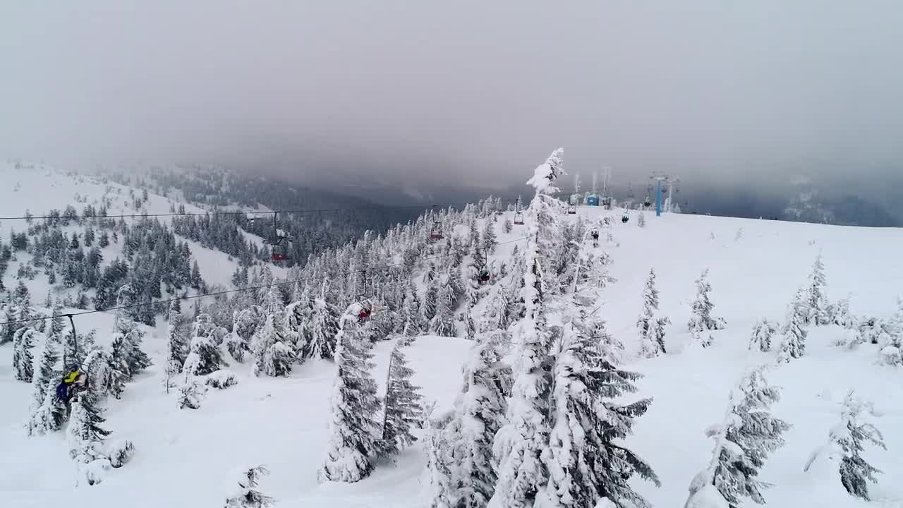 Stock Video High View Of A Ski Lift Animated Wallpaper