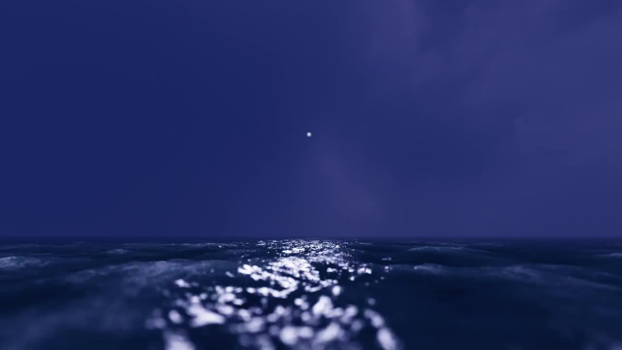 Stock Video High Speed Flight Over The Sea Surface At Night Animated Wallpaper