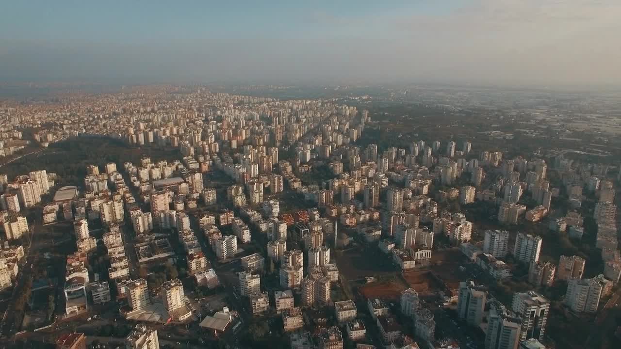 Stock Video High Above An Urban City Animated Wallpaper