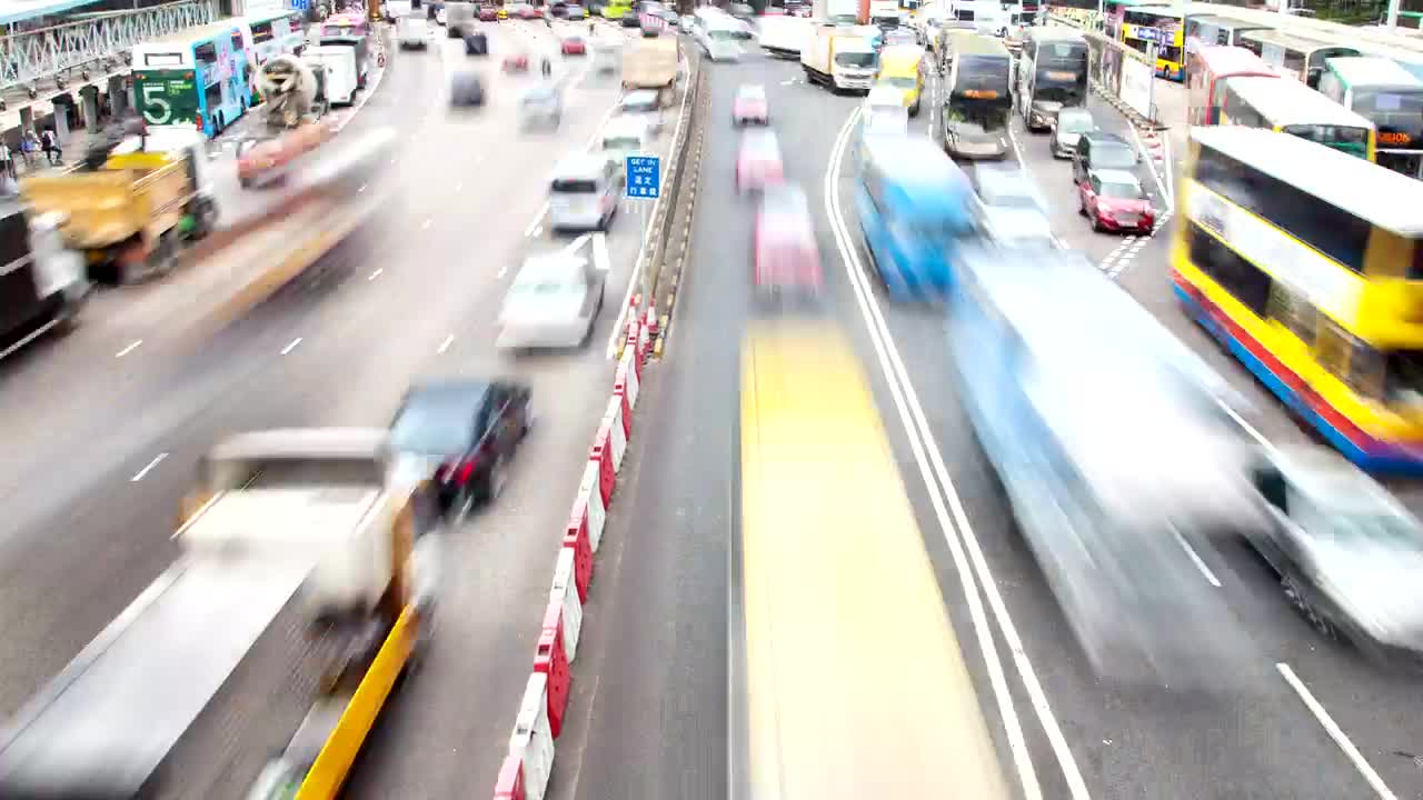 Stock Video Heavy Traffic On A Busy Avenue In Hong Kong Animated Wallpaper