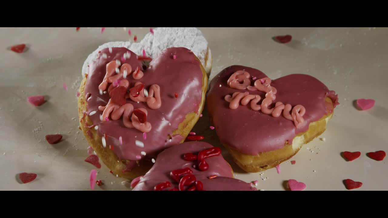 Stock Video Heart Shaped Valentines Donuts Animated Wallpaper