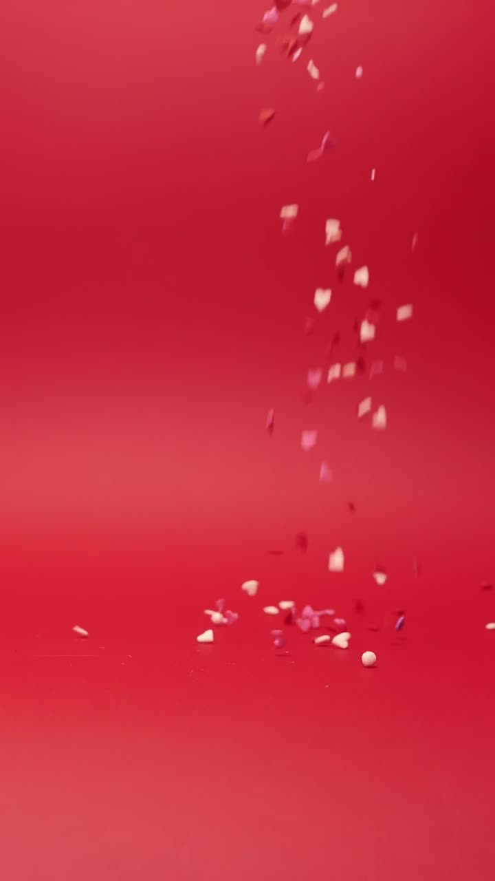 Stock Video Heart Shaped Candies Falling Animated Wallpaper