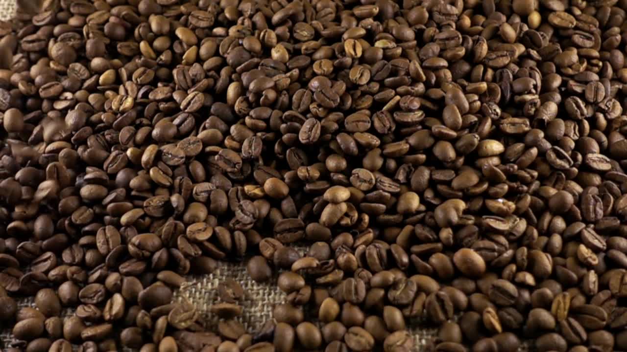 Stock Video Heart Shape Made From Coffee Beans Animated Wallpaper
