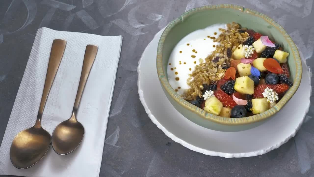 Stock Video Healthy Breakfast And Smoothie Animated Wallpaper