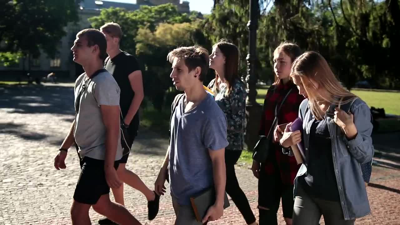 Stock Video Heading To A College Lecture Animated Wallpaper