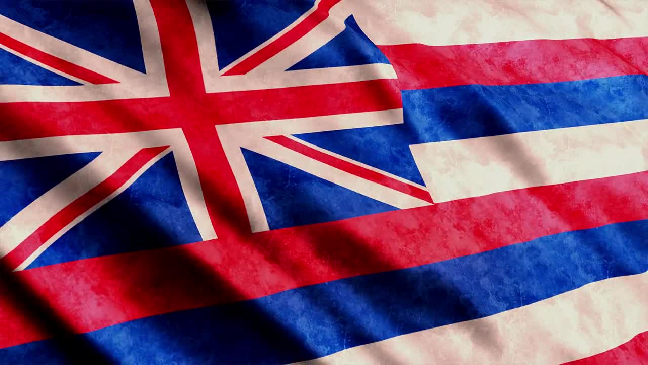 Stock Video Hawaii State Flag Waving 1930 Animated Wallpaper