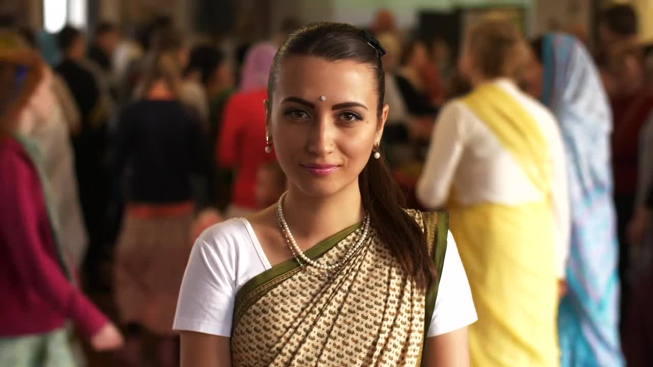 Stock Video Hare Krishna Woman Animated Wallpaper
