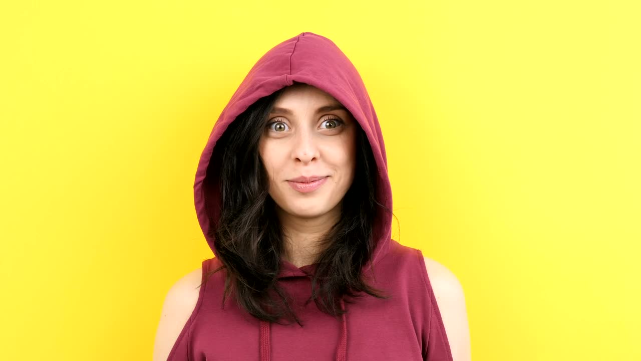 Stock Video Happy Urban Woman Takes Her Head Animated Wallpaper