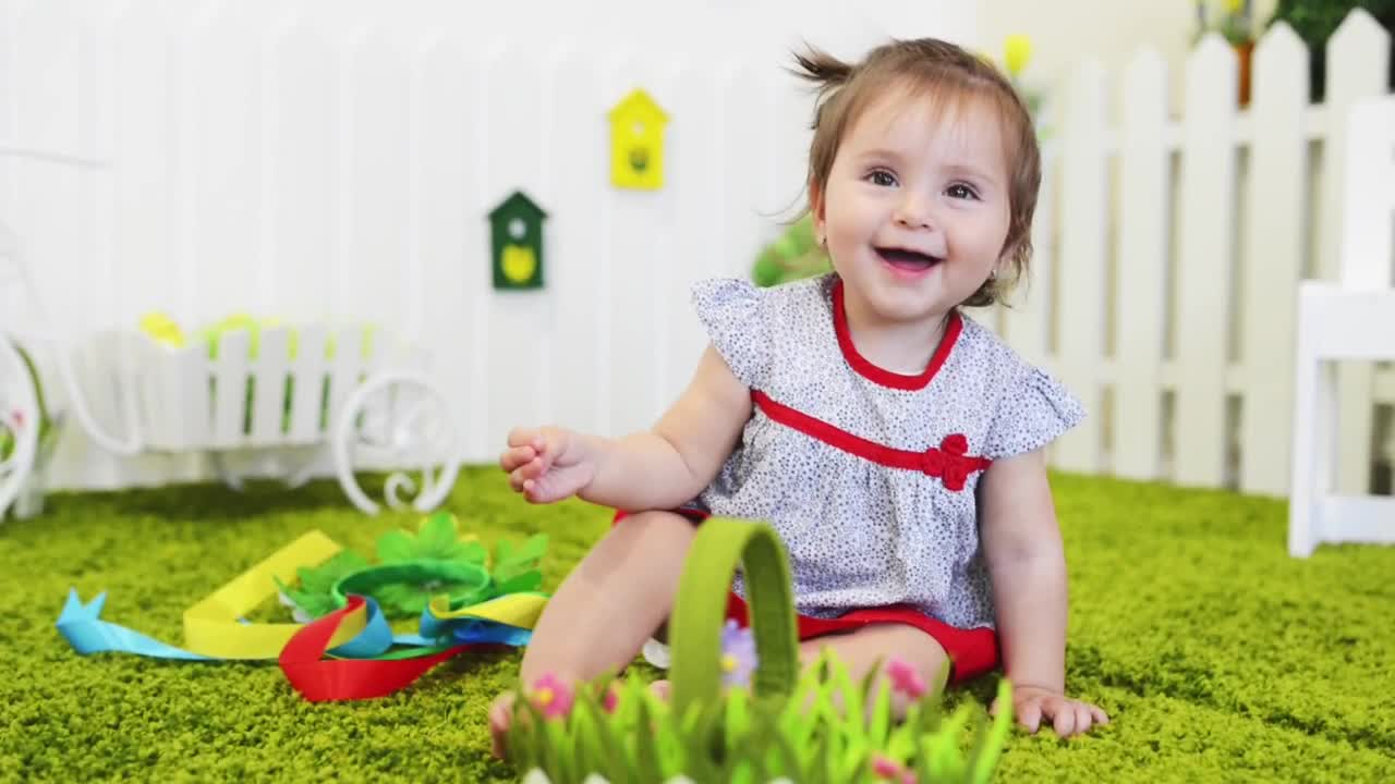 Stock Video Happy Little Baby Boy In His Room Portrait Animated Wallpaper