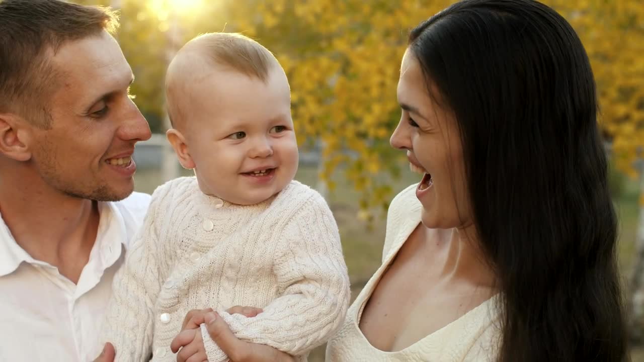 Stock Video Happy Family With A Small Baby Animated Wallpaper