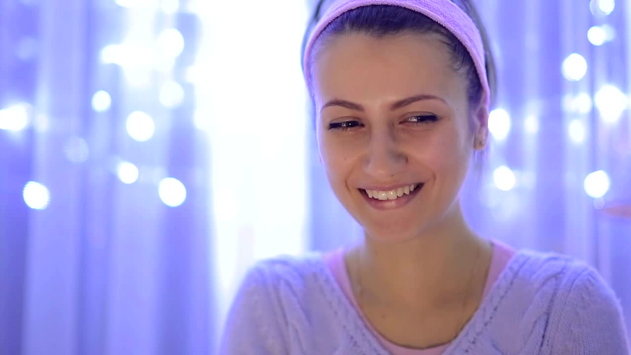 Stock Video Happy And Grateful Woman Wishing At Christmas Animated Wallpaper