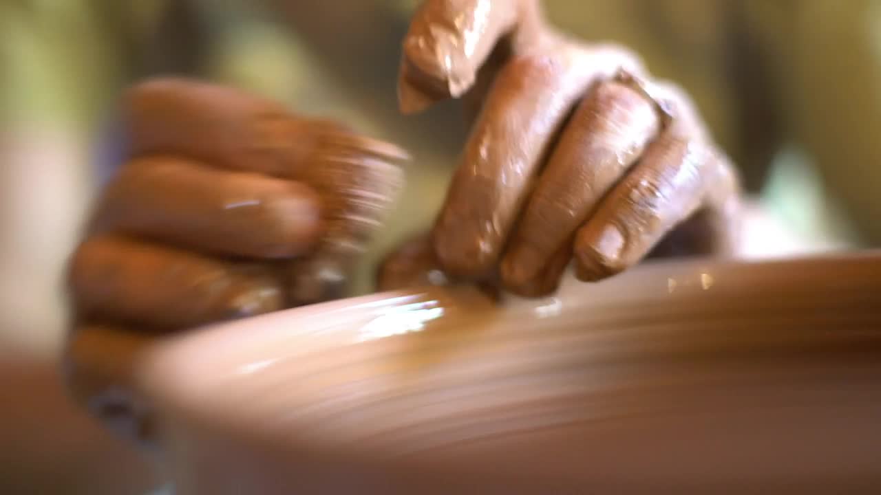 Stock Video Hands Working On Pottery Animated Wallpaper