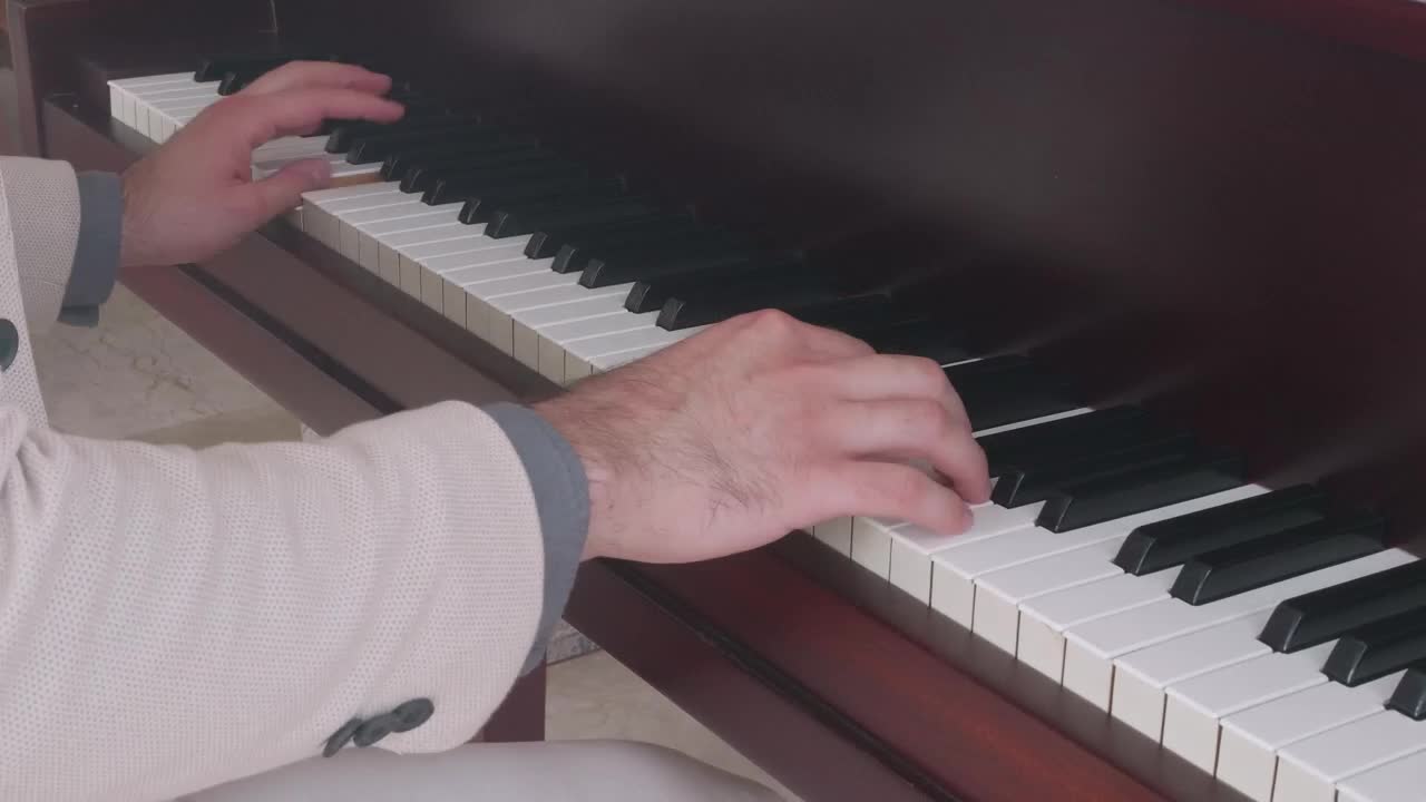 Stock Video Hands Of A Skillful And Elegant Pianist Playing Animated Wallpaper