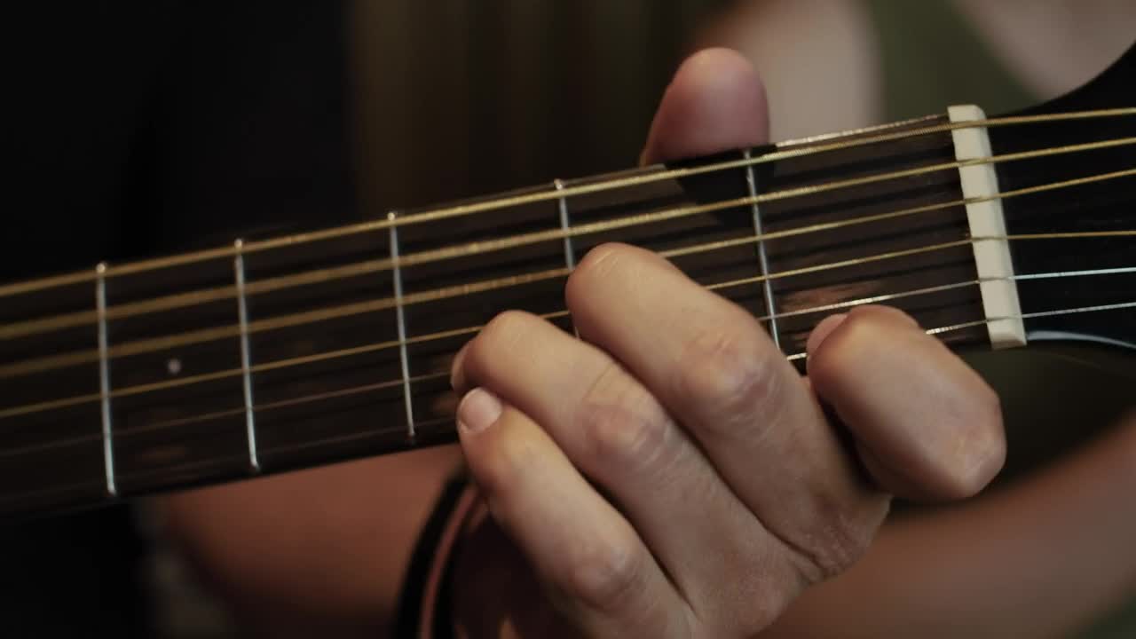 Stock Video Hands Of A Guitarist Changing Chords Animated Wallpaper