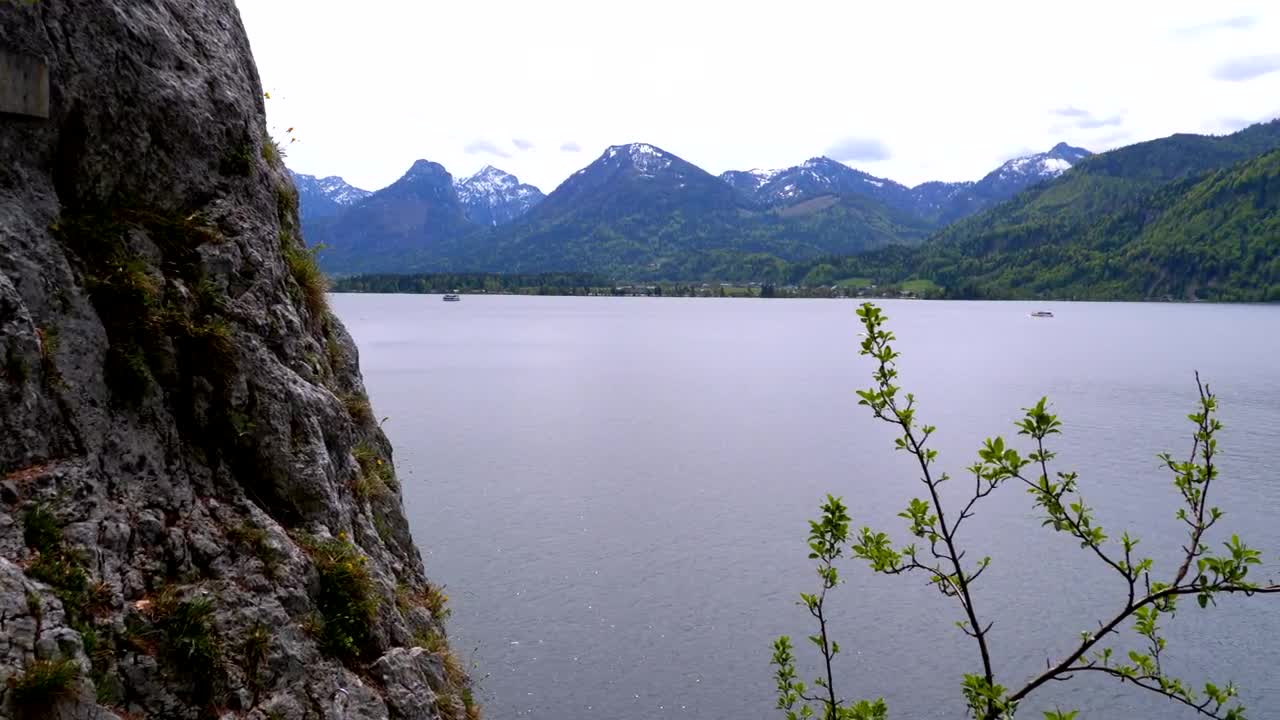 Stock Video Landscape View Of The Lake In The Mountains Animated Wallpaper