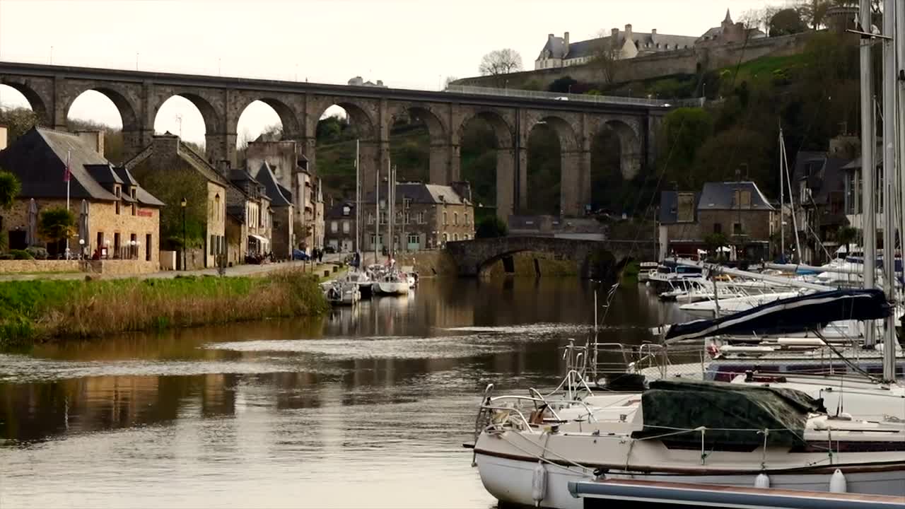 Stock Video Landscape Of The Dock In A Small Village Animated Wallpaper