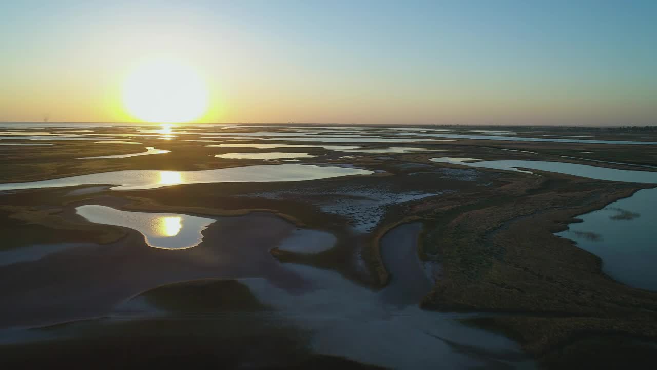 Stock Video Landscape Of An Area With Lagoons At Sunrise Animated Wallpaper