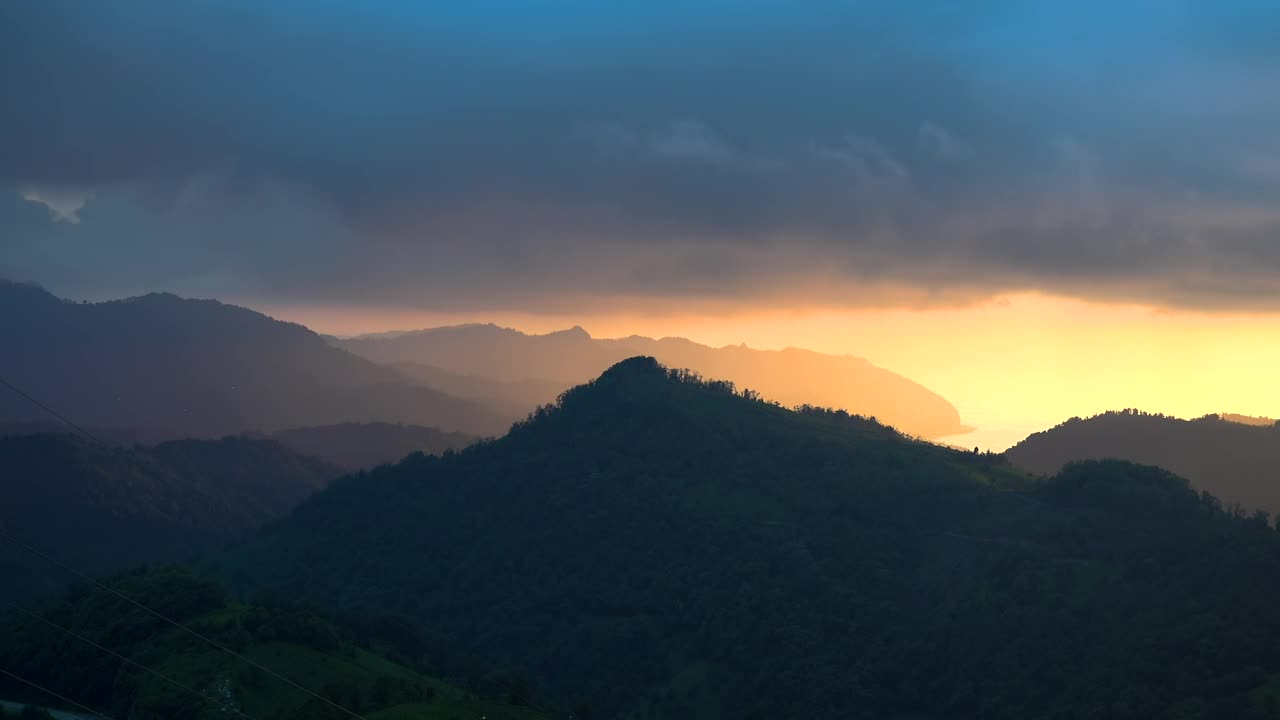 Stock Video Landscape Of A Sunrise In The Mountain Forest Animated Wallpaper