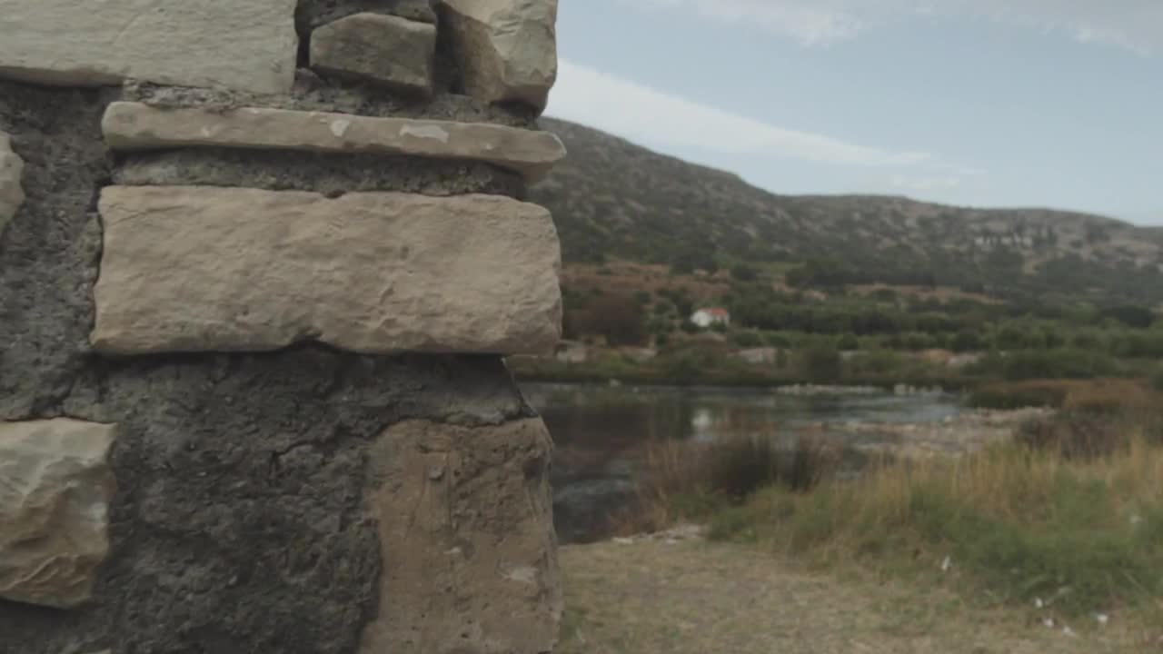 Stock Video Landscape Of A Small Lake Among The Grass Animated Wallpaper