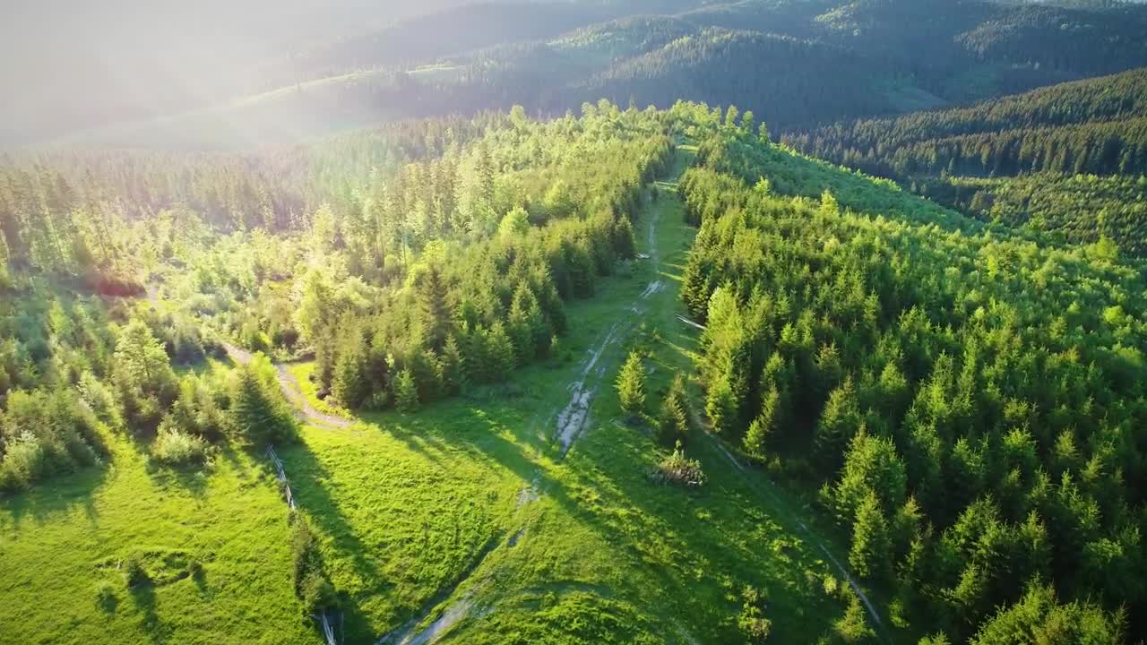 Stock Video Landscape Of A Mountainous Valley At Sunrise Animated Wallpaper