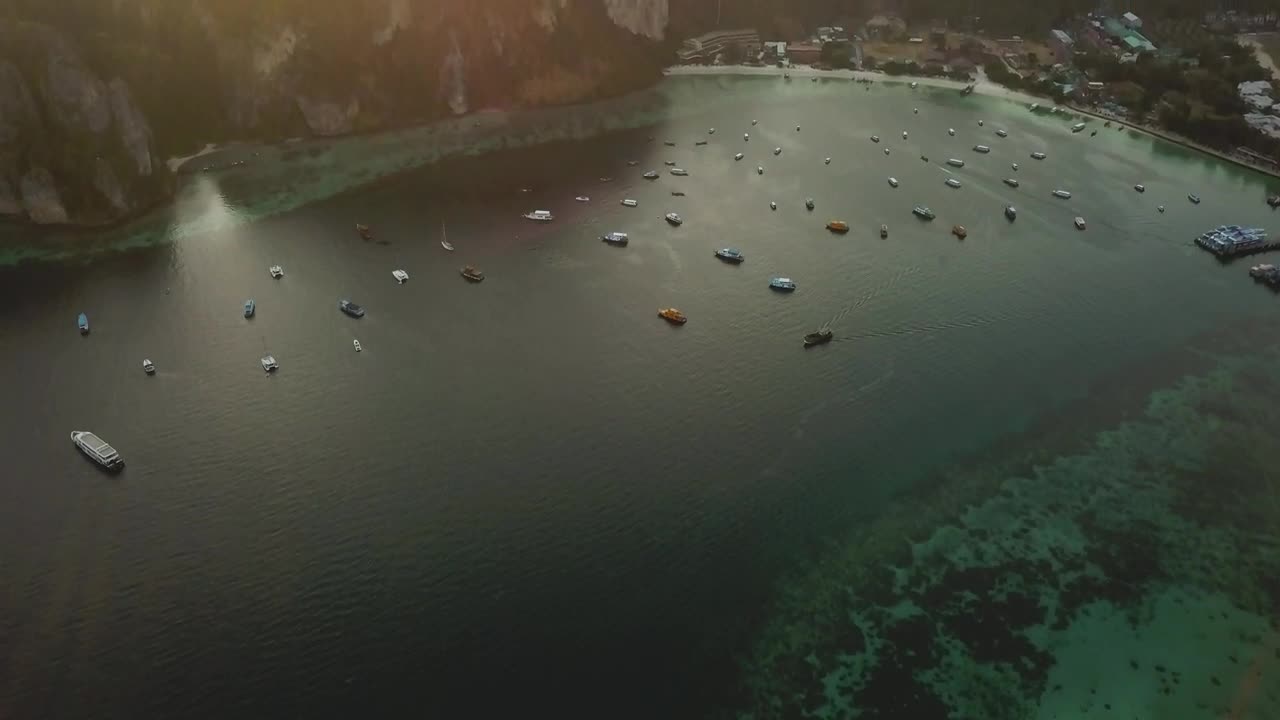 Stock Video Landscape Of A Bay During A Sunset Animated Wallpaper