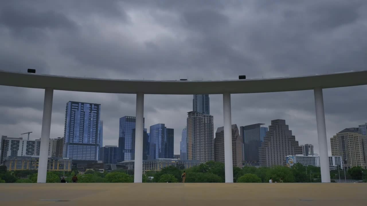 Stock Video Landscape Covered With Skyscrapers And Buildings Animated Wallpaper