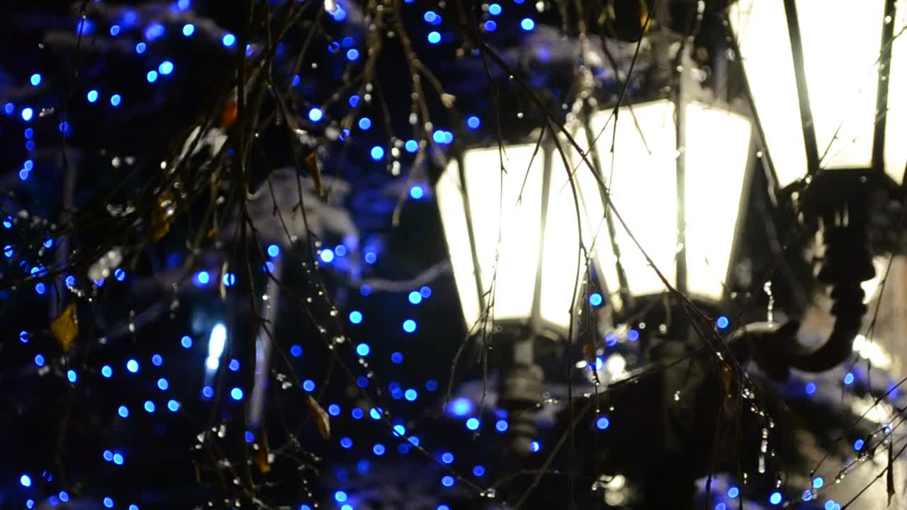 Stock Video Lamps And Blue Lights Animated Wallpaper