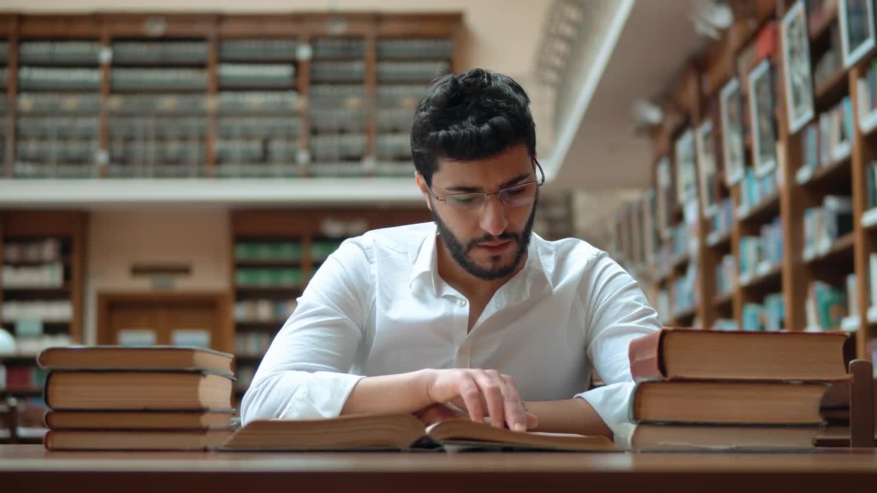 Stock Video Man In Depression From The Fatigue Of Studying Animated Wallpaper