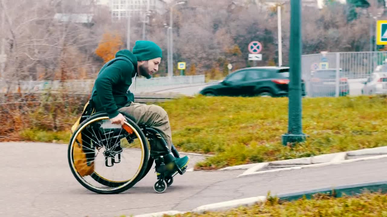 Stock Video Man In A Wheelchair Attempt To Pass The Ramp Animated Wallpaper