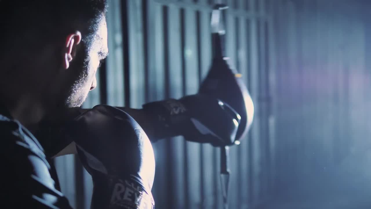 Stock Video Man Hitting A Punching Ball Animated Wallpaper