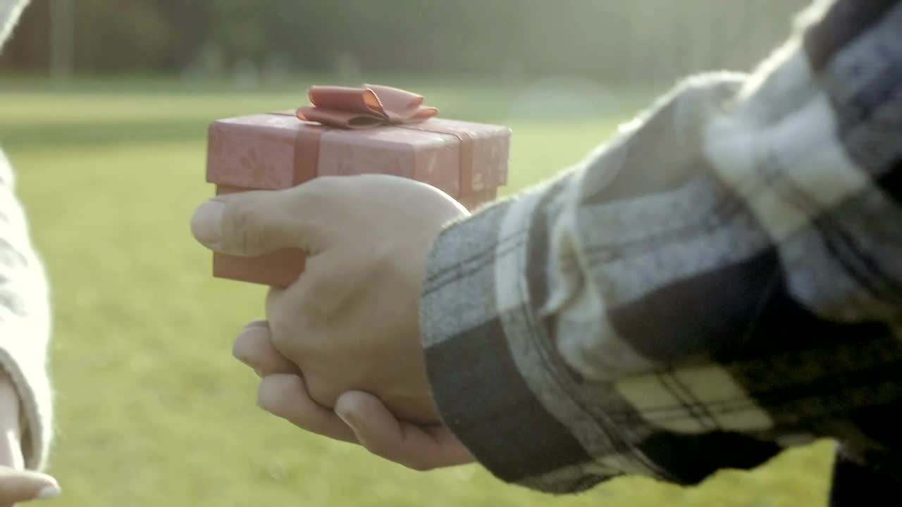 Stock Video Man Giving A Gift To A Woman Animated Wallpaper