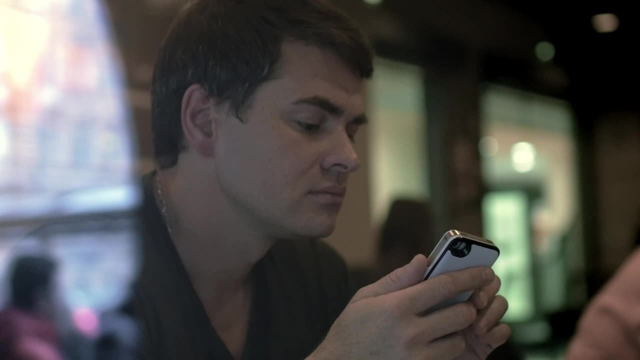 Stock Video Man Getting Bad News By Text Animated Wallpaper