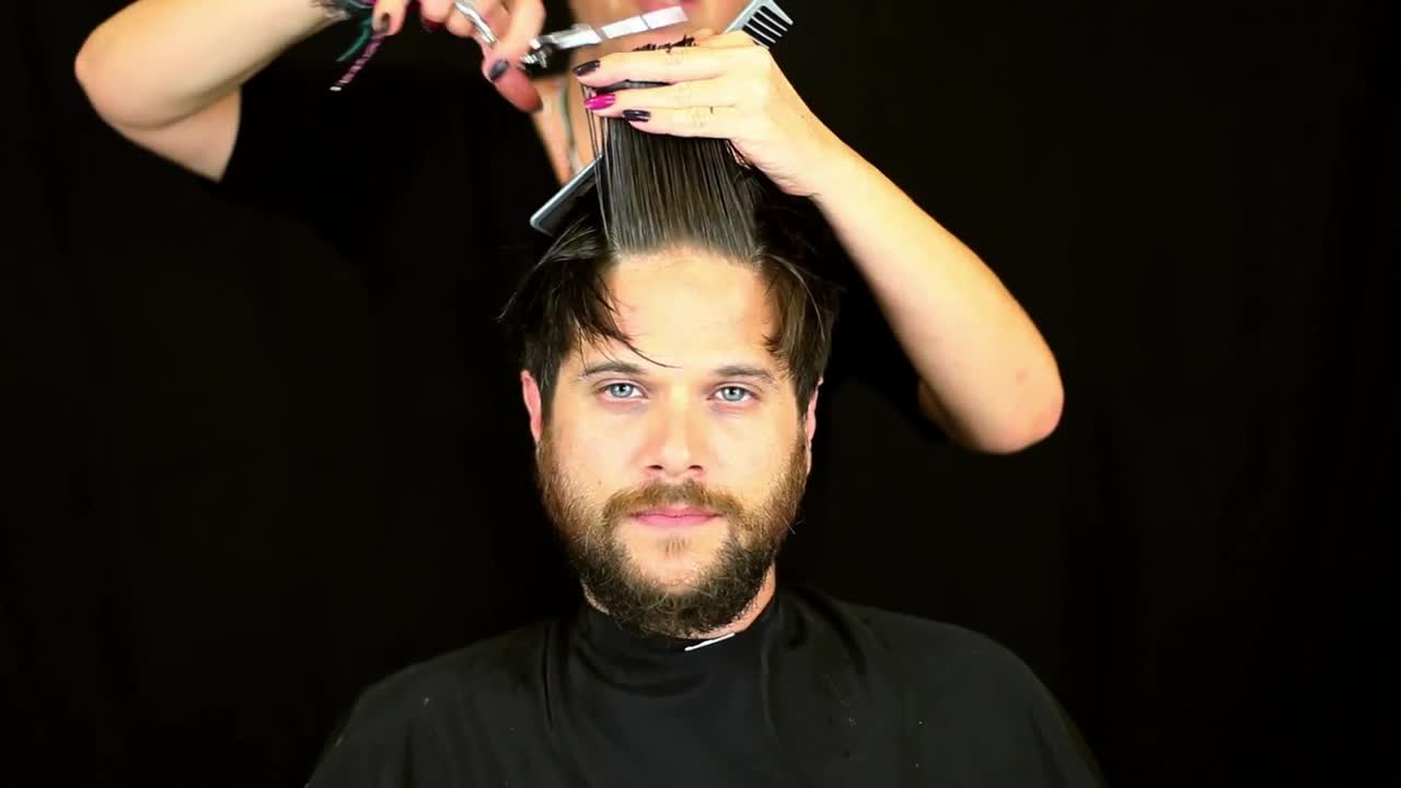 Stock Video Man Getting A Haircut Animated Wallpaper