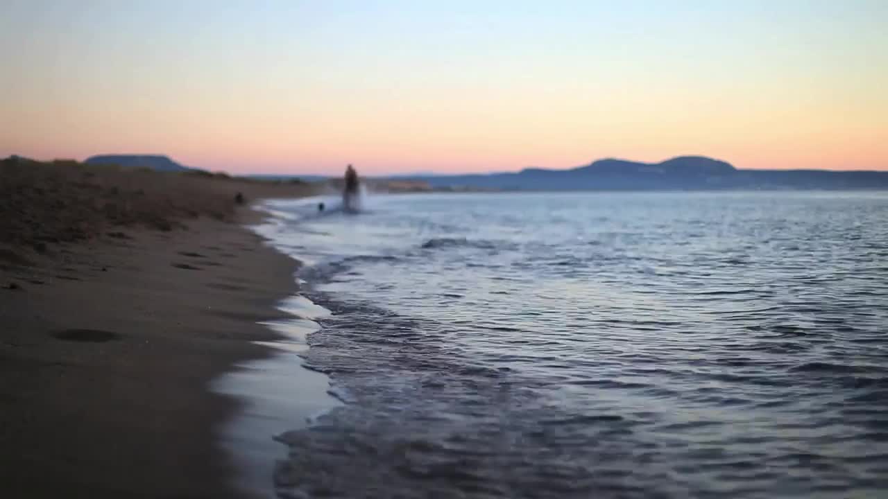 Stock Video Man Galloping On The Beach With Two Dogs Animated Wallpaper