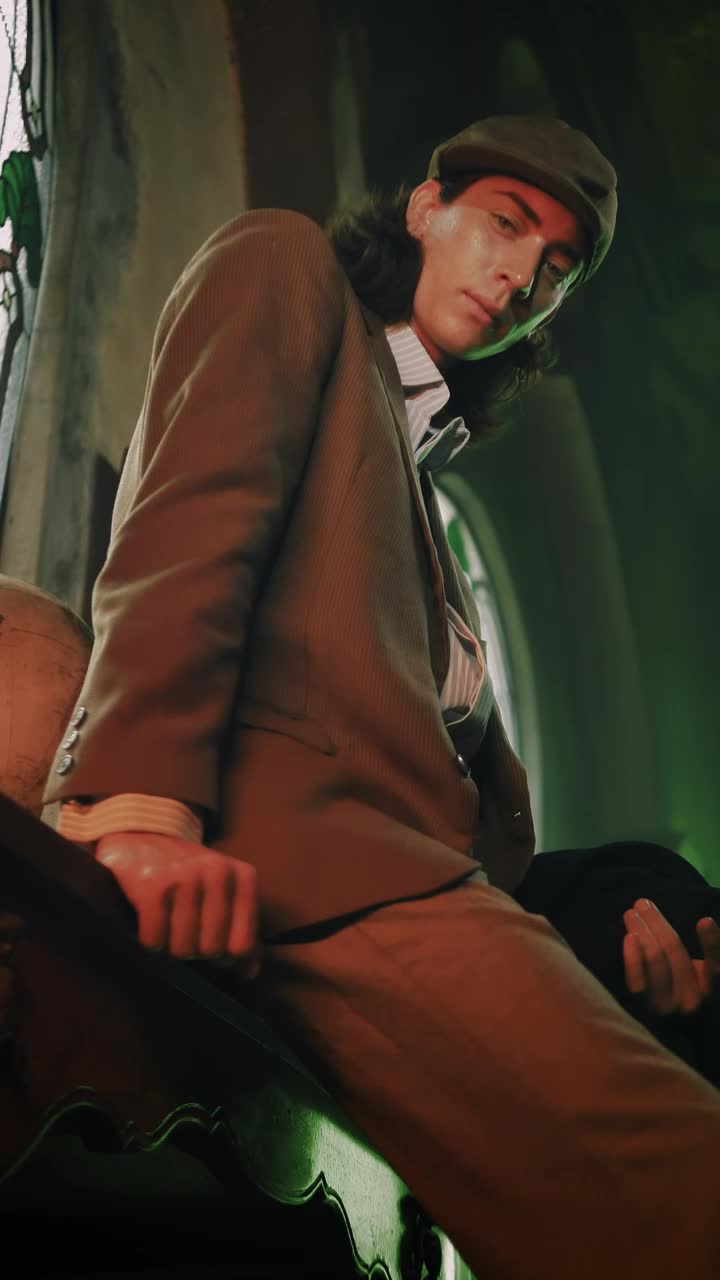 Stock Video Man From A Bygone Age Putting On His Coat Animated Wallpaper